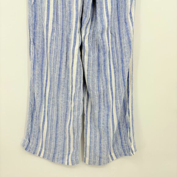 Christopher & Banks Linen Blend Pull-on pants, Size Medium, blue white striped - Picture 6 of 9